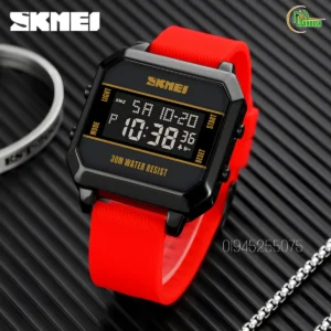 SKMEI 1848 LED Luminous Fashionable Sport Watch(Red Belt)