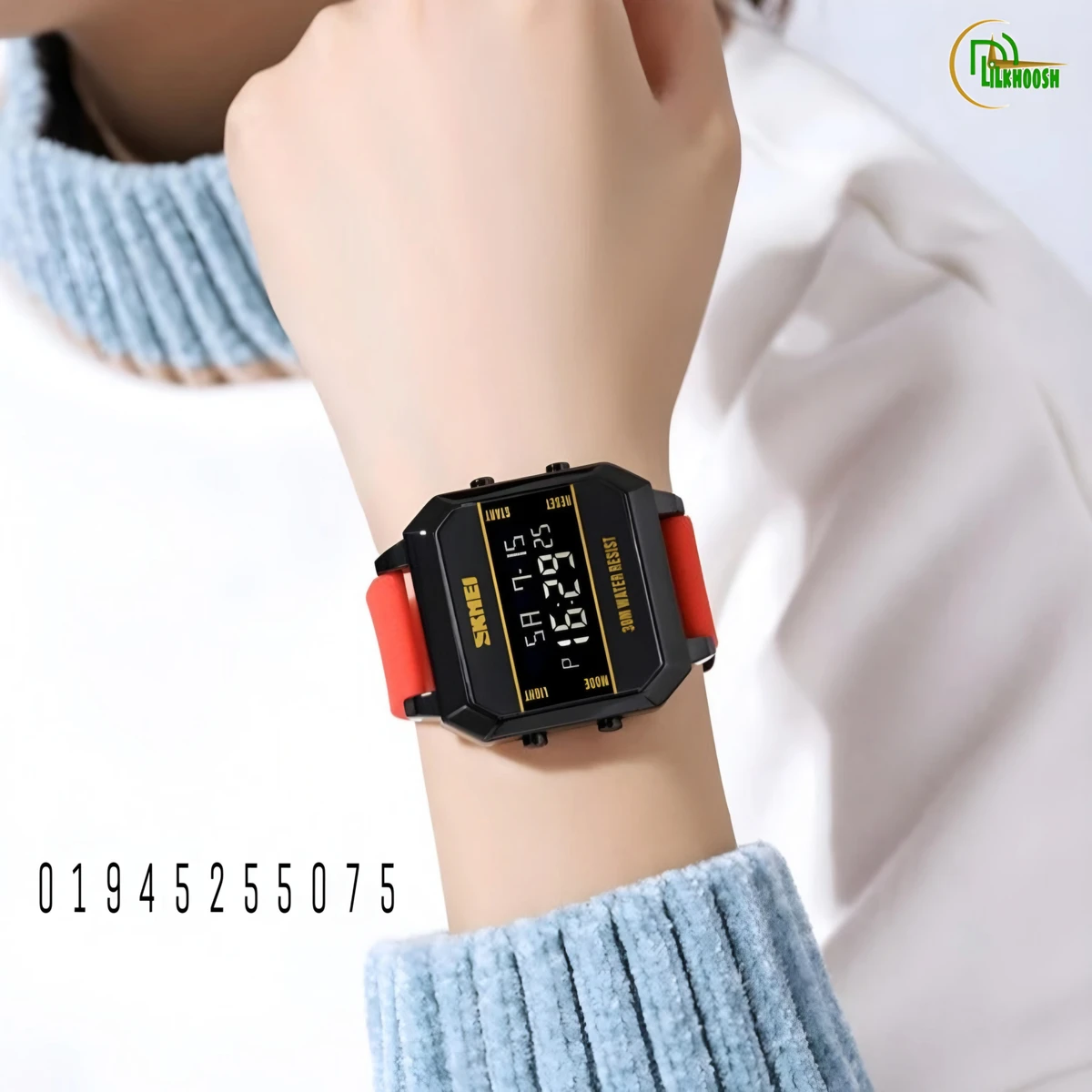 SKMEI 1848 LED Luminous Fashionable Sport Watch(Red Belt) - Image 3