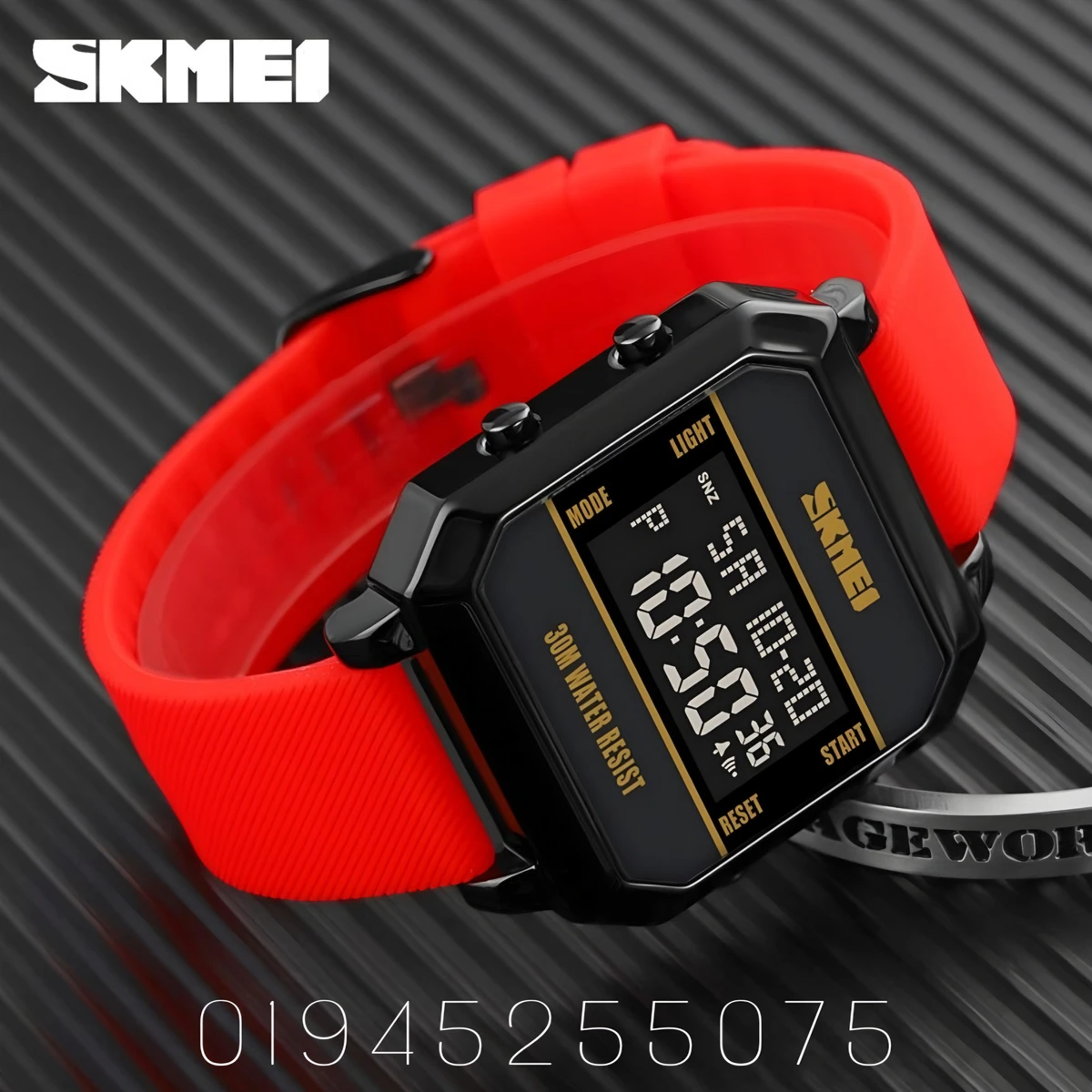 SKMEI 1848 LED Luminous Fashionable Sport Watch(Red Belt) - Image 2