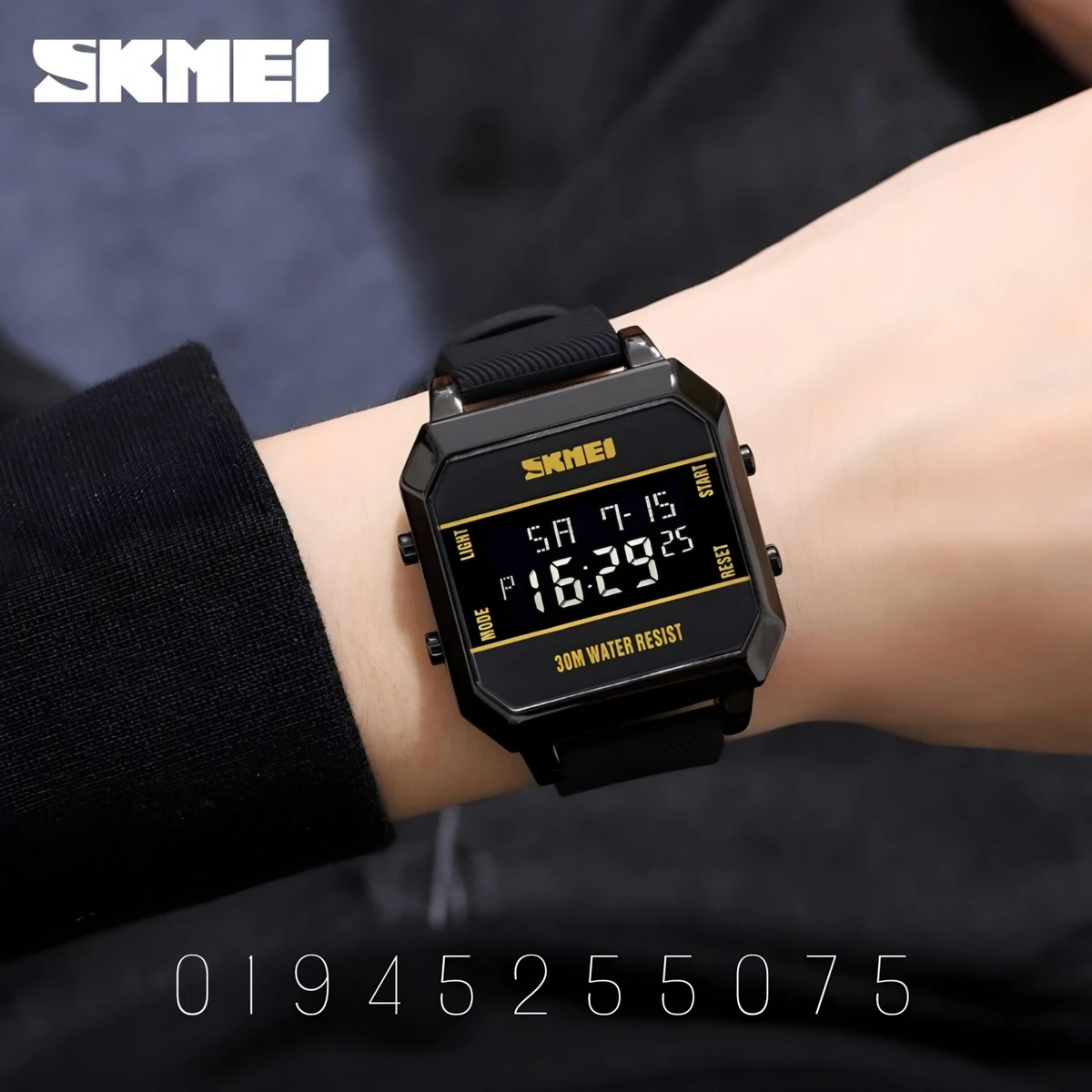 SKMEI 1848 LED Luminous Fashionable Sport Watch(Black Belt) - Image 2