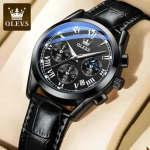 2872 Olevs Quartz Wrist watch(Full Black)