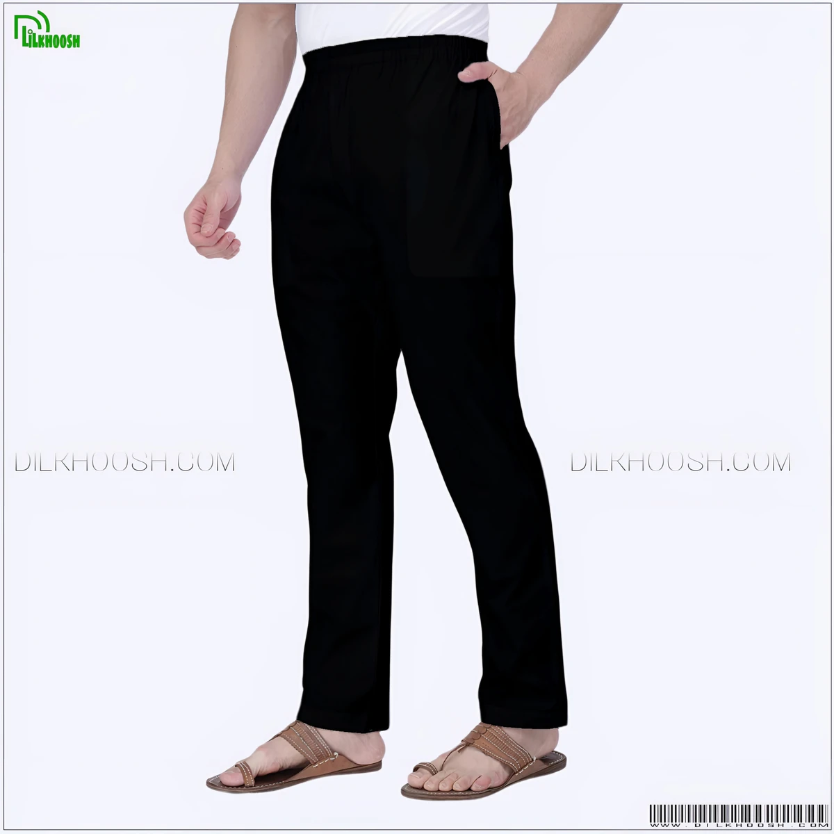 Semi Narrow Black Cotton Pajama - Image 2