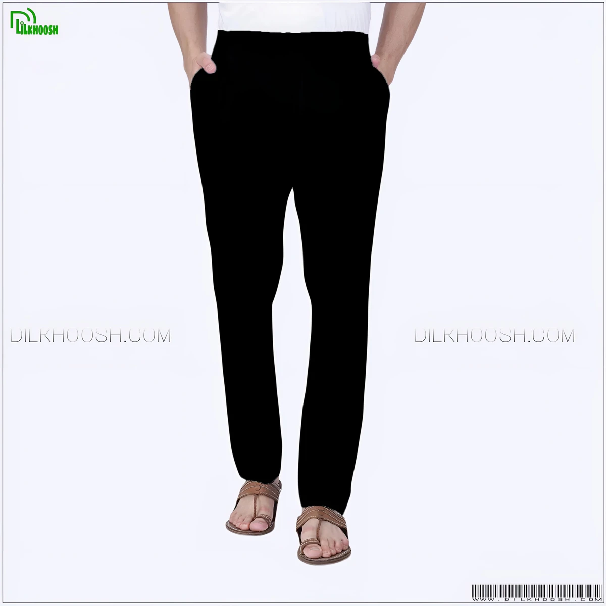 Semi Narrow Black Cotton Pajama - Image 3