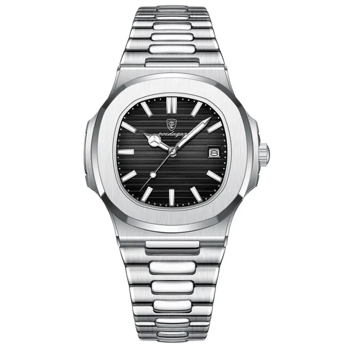 Poedagar 613 Luxury Stainless Steel Strap Watch(Black Dial) - Image 3