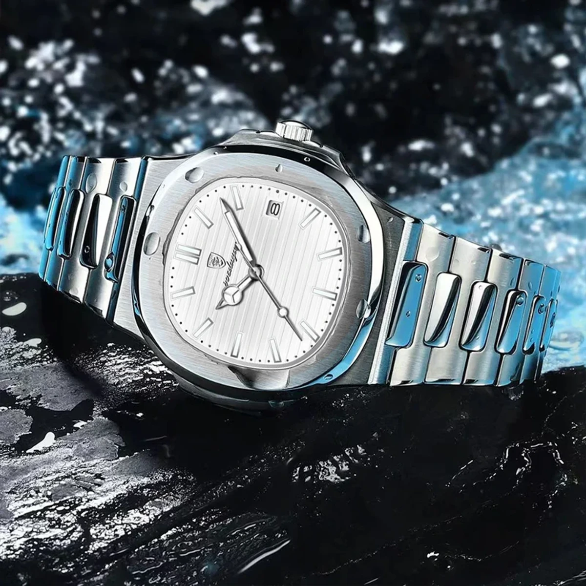 Poedagar 613 Luxury Stainless Steel Strap Watch(White Dial) - Image 3