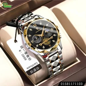 Poedagar 996 Stainless Steel Luminous Quartz Watch For Men(black dial)